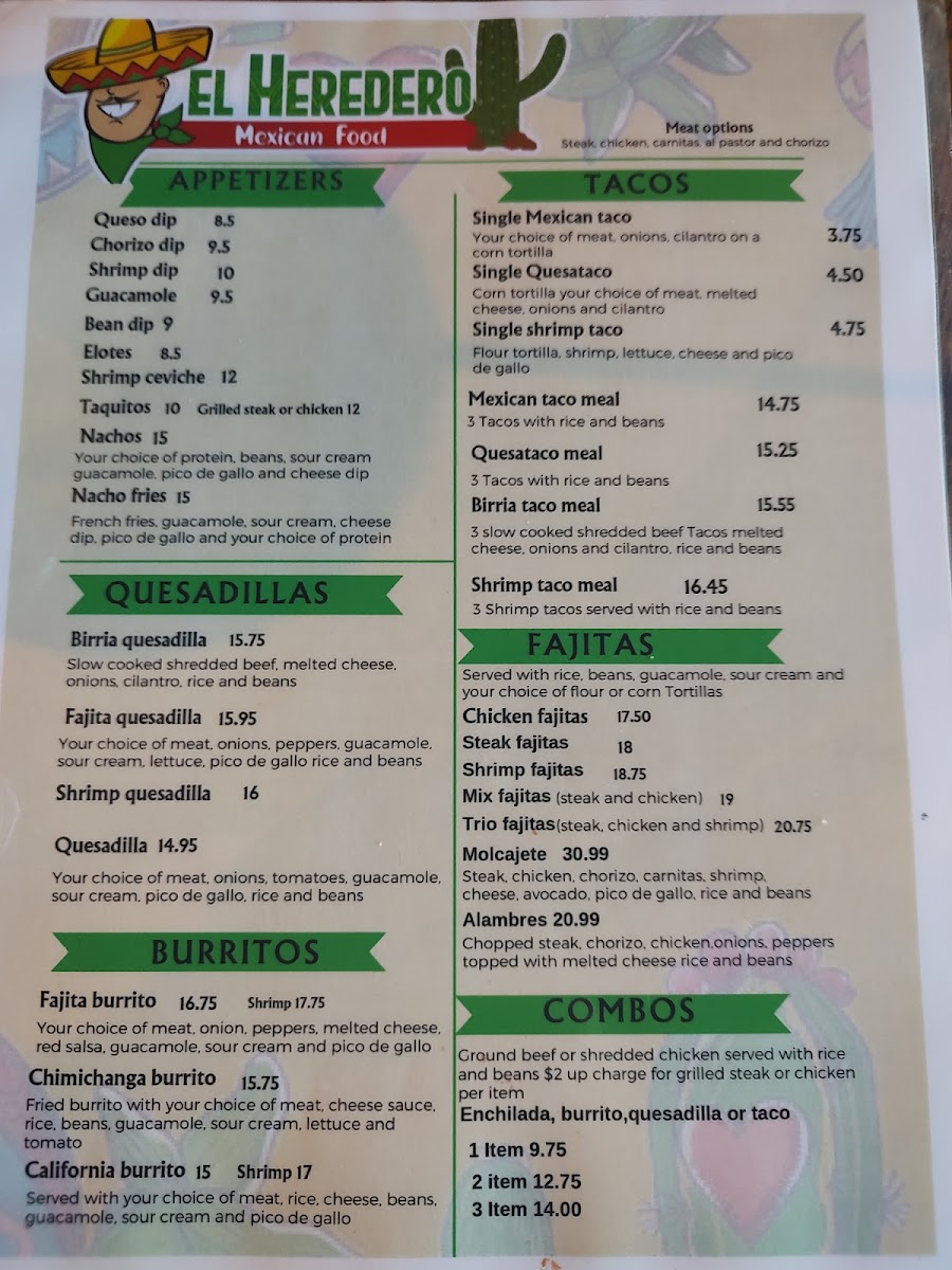 El Heredero (Mexican Food) Menu-2