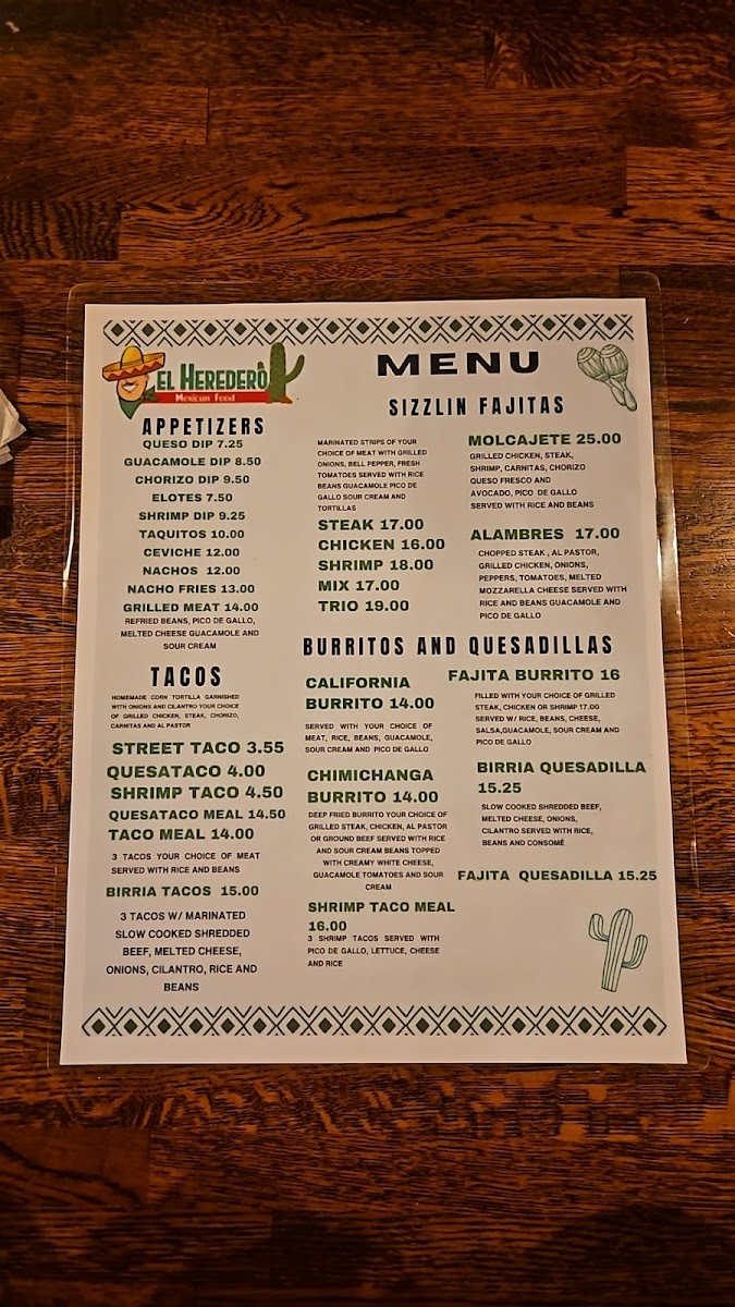 El Heredero (Mexican Food) Menu-5