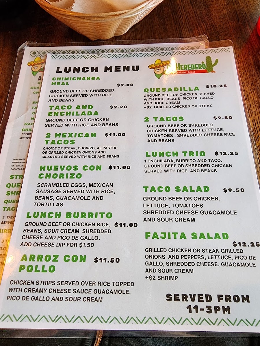 El Heredero (Mexican Food) Menu-7