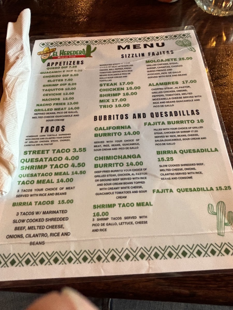 El Heredero (Mexican Food) Menu-9
